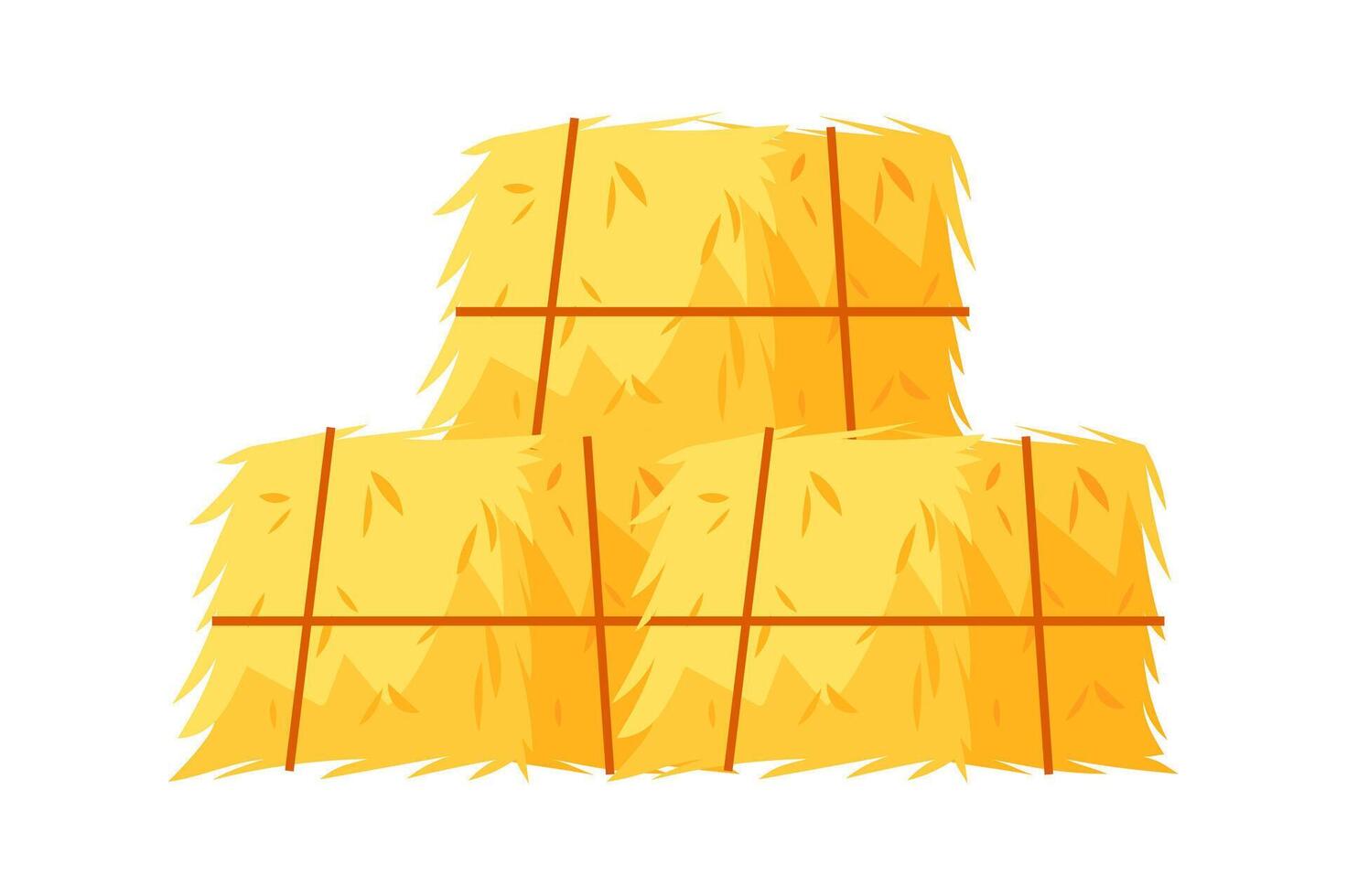 Stack of hay bales creating a pyramid shape isolated on white background vector
