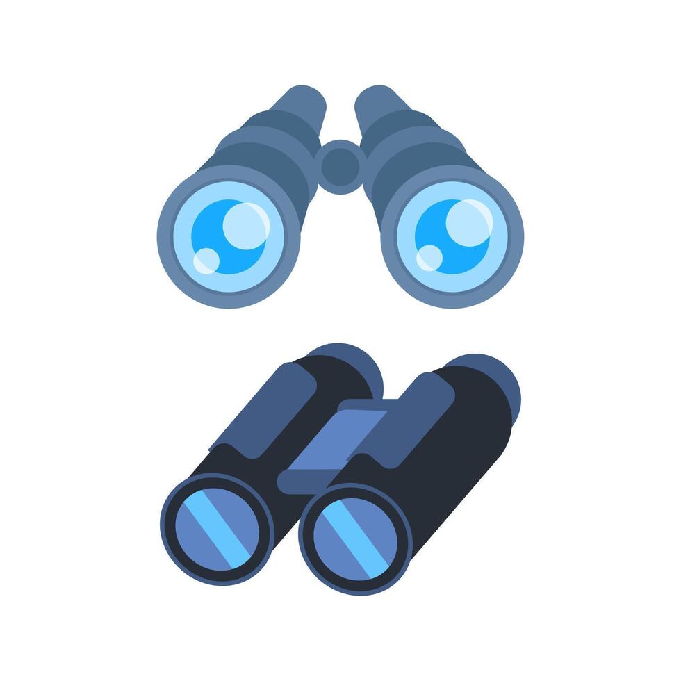 Binoculars helping people seeing far away objects vector