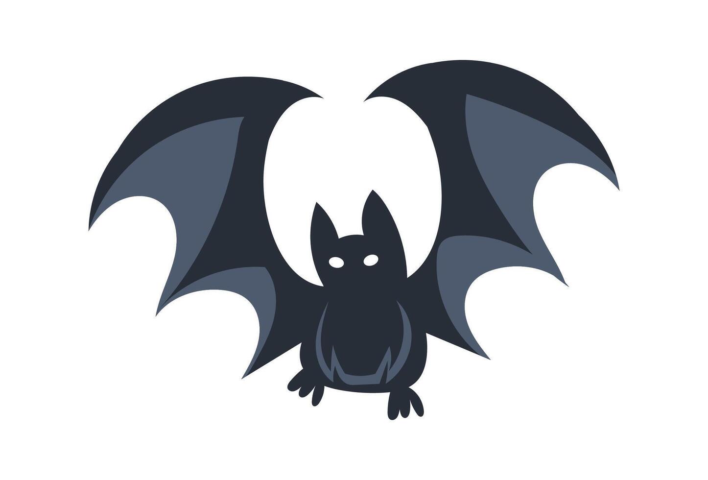 Cartoon bat showing its wings on white background vector