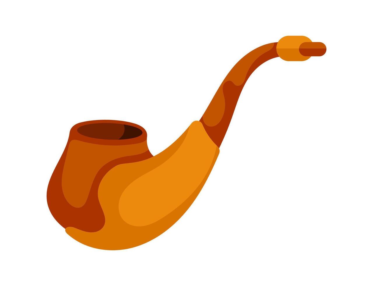 Classic wooden smoking pipe representing tobacco tradition and relaxation vector