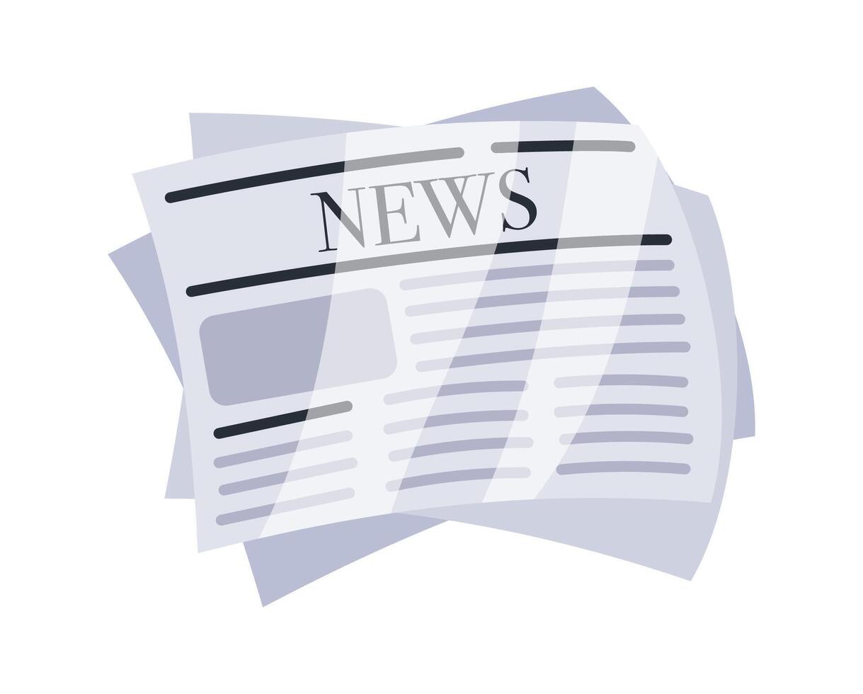 Stack of newspapers providing daily news updates vector