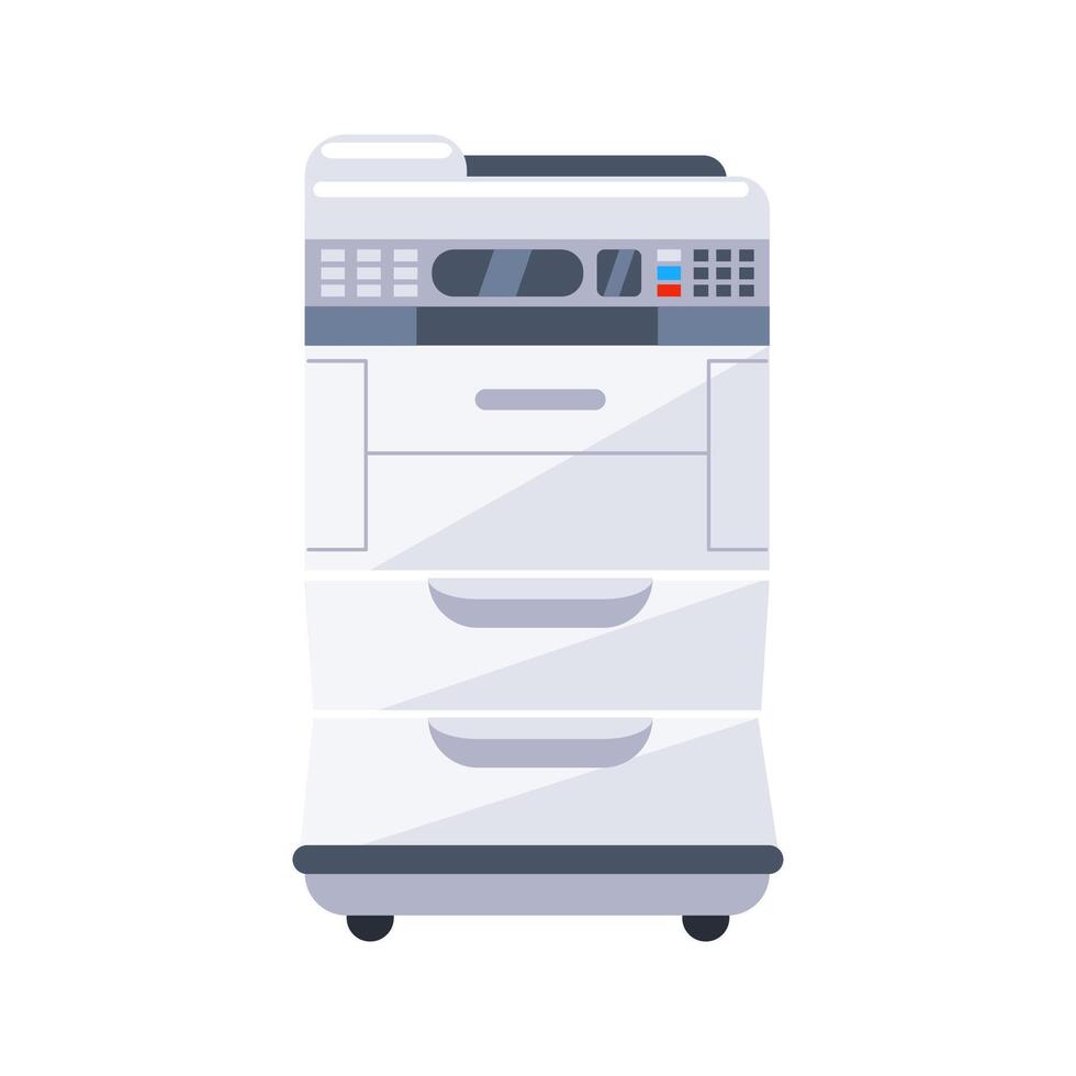 Modern Multifunction Printer Standing on Wheels for Office Use vector