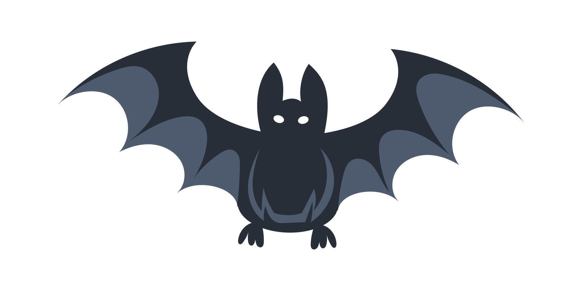 Cartoon bat showing wings on white background vector