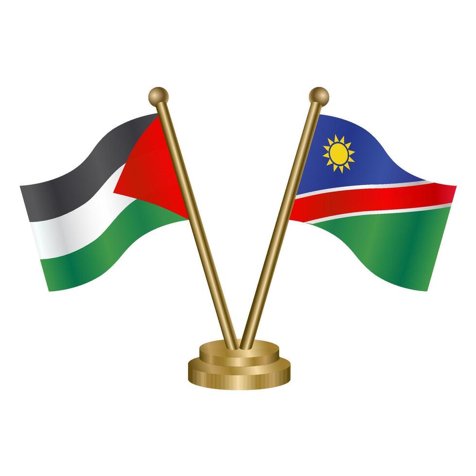 Palestine and Namibia table flags. vector