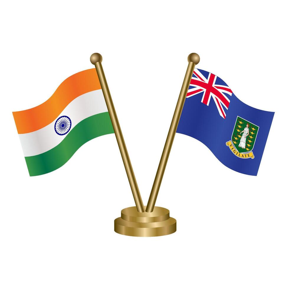 India and British Virgin Islands table flag relation. vector