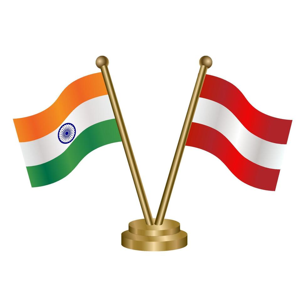 India and Austria table flag relation. vector