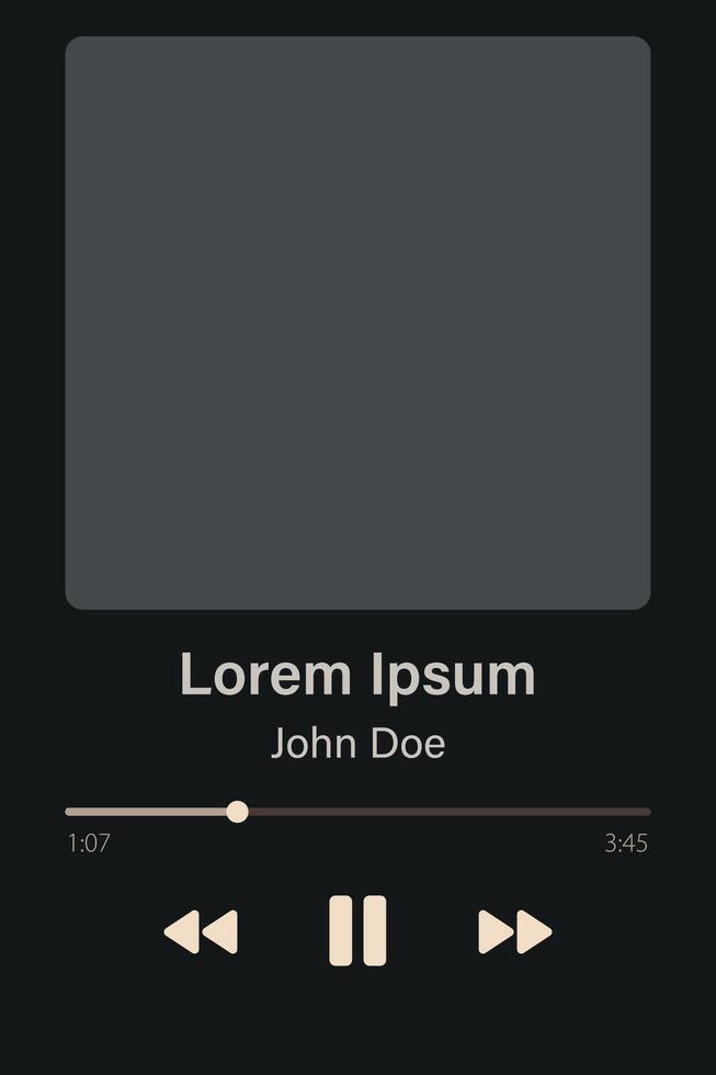 Modern Music Player App with Album Cover vector