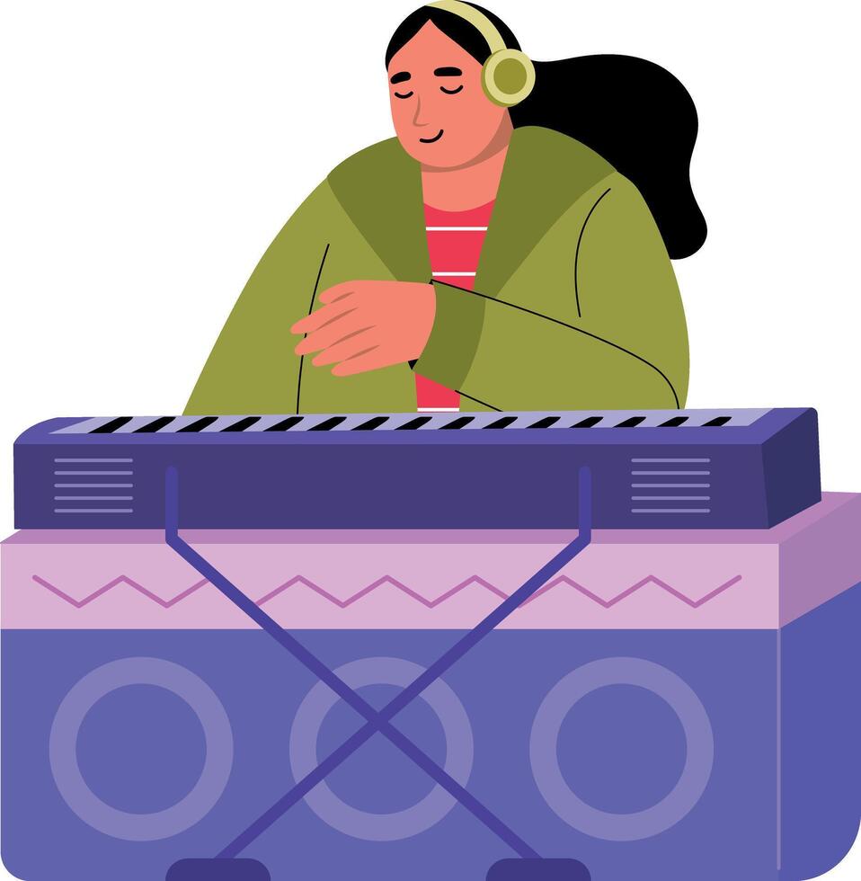 A flat style illustration of a musician vector