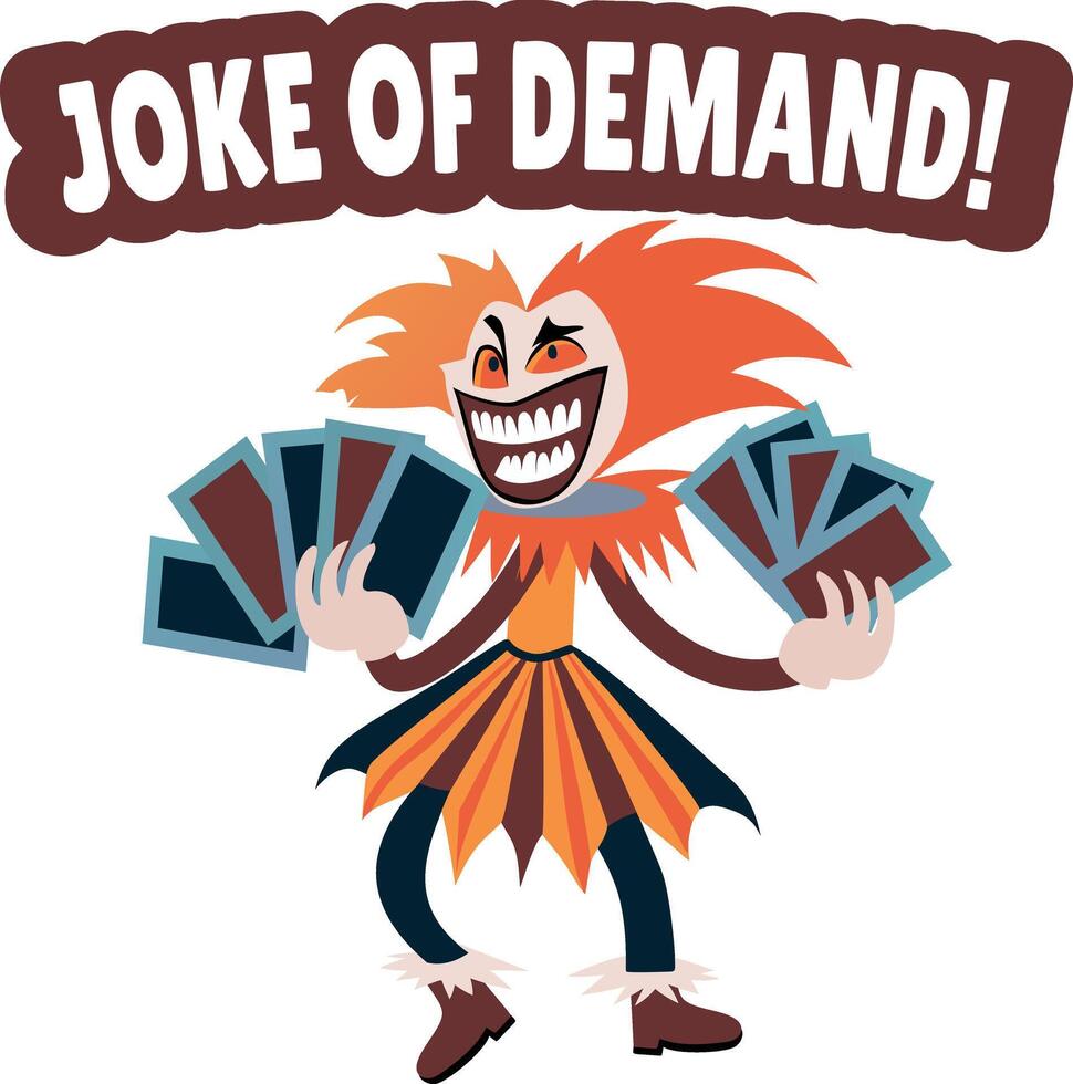 A flat style sticker of evil clown vector