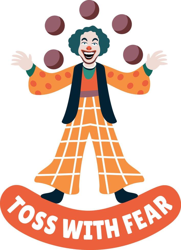 A flat style sticker of juggling vector