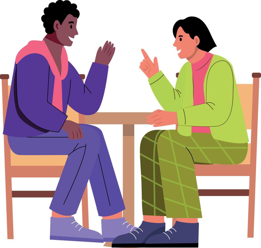 Gossip between two friends, flat style illustration vector