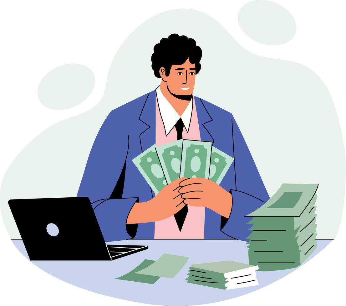 A flat style illustration of a greedy character vector