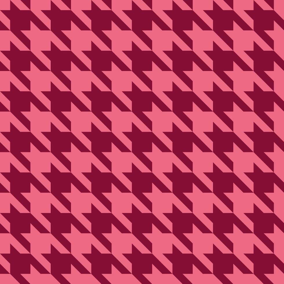 Bold pink and maroon houndstooth pattern. Perfect for fashion, textile, or web design projects. vector
