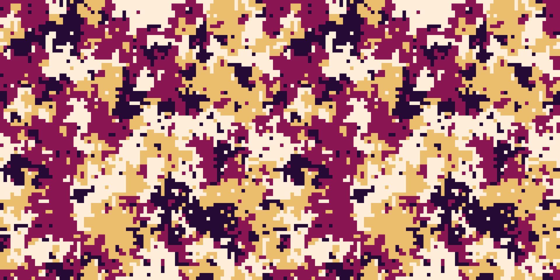 Abstract pixelated camouflage pattern in muted burgundy, beige, and cream tones. Perfect for fashion, textile design, or digital backgrounds. vector