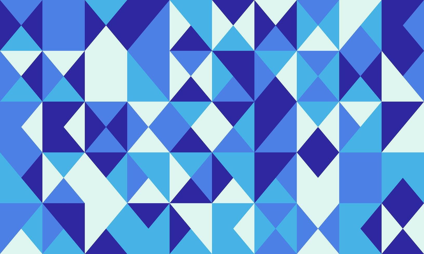 Abstract geometric pattern in cool blues and whites. A tessellated design of triangles and squares creates a modern, stylish backdrop ideal for presentations, websites, or print media. vector