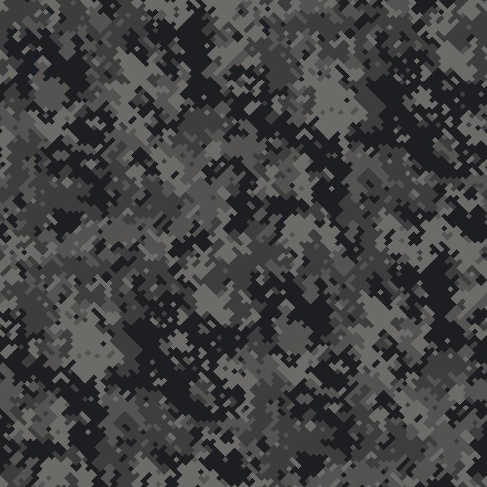 Abstract grayscale digital camouflage pattern. Perfect for backgrounds, textures, or militarythemed designs. The pixelated style creates a modern, urban feel. vector