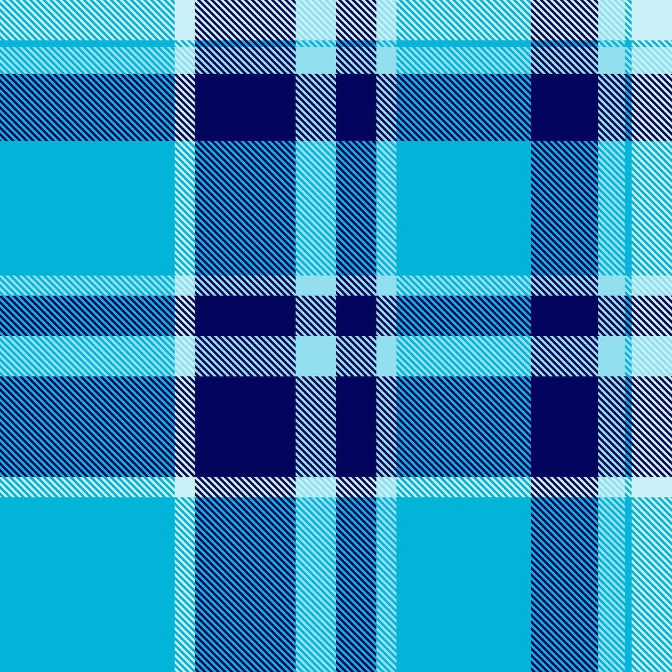 Vibrant teal and navy plaid pattern. Perfect for textile designs, website backgrounds, or fashion projects. This crisp, modern design offers a fresh, energetic feel. vector