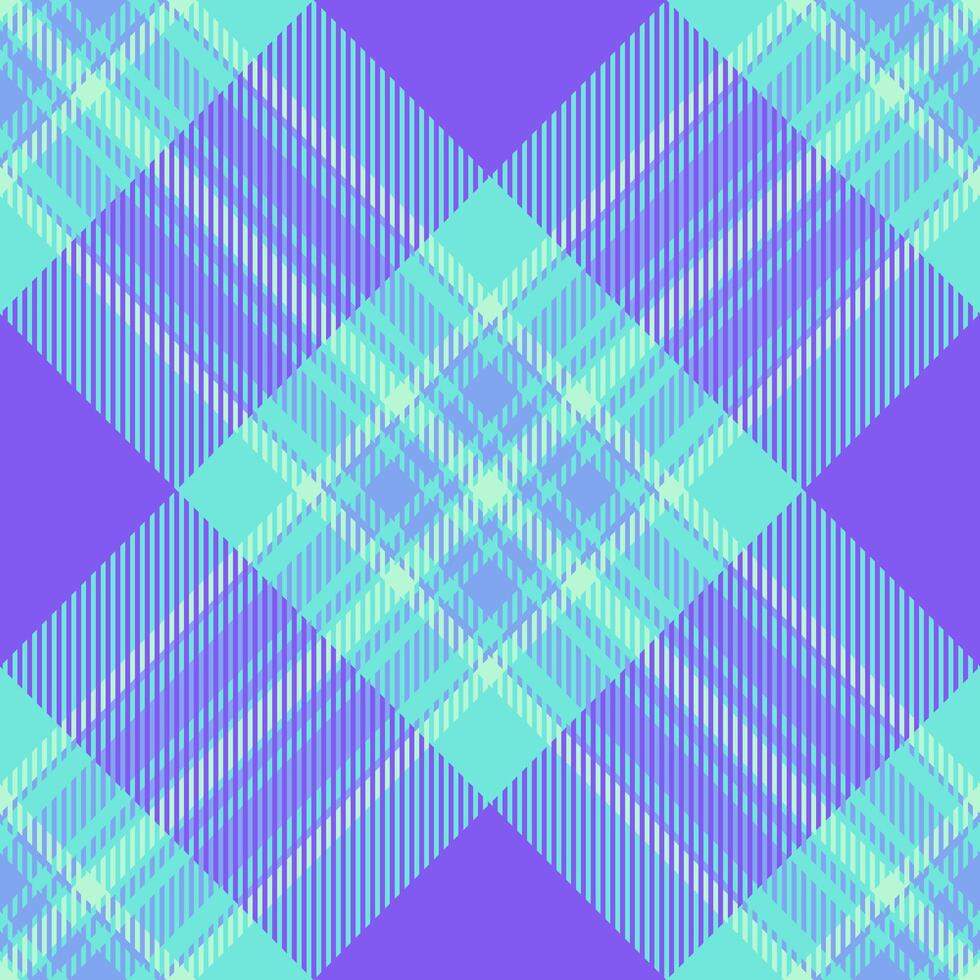 Long seamless plaid, inspiration background texture tartan. Carpet textile pattern check fabric in teal and indigo colors. vector