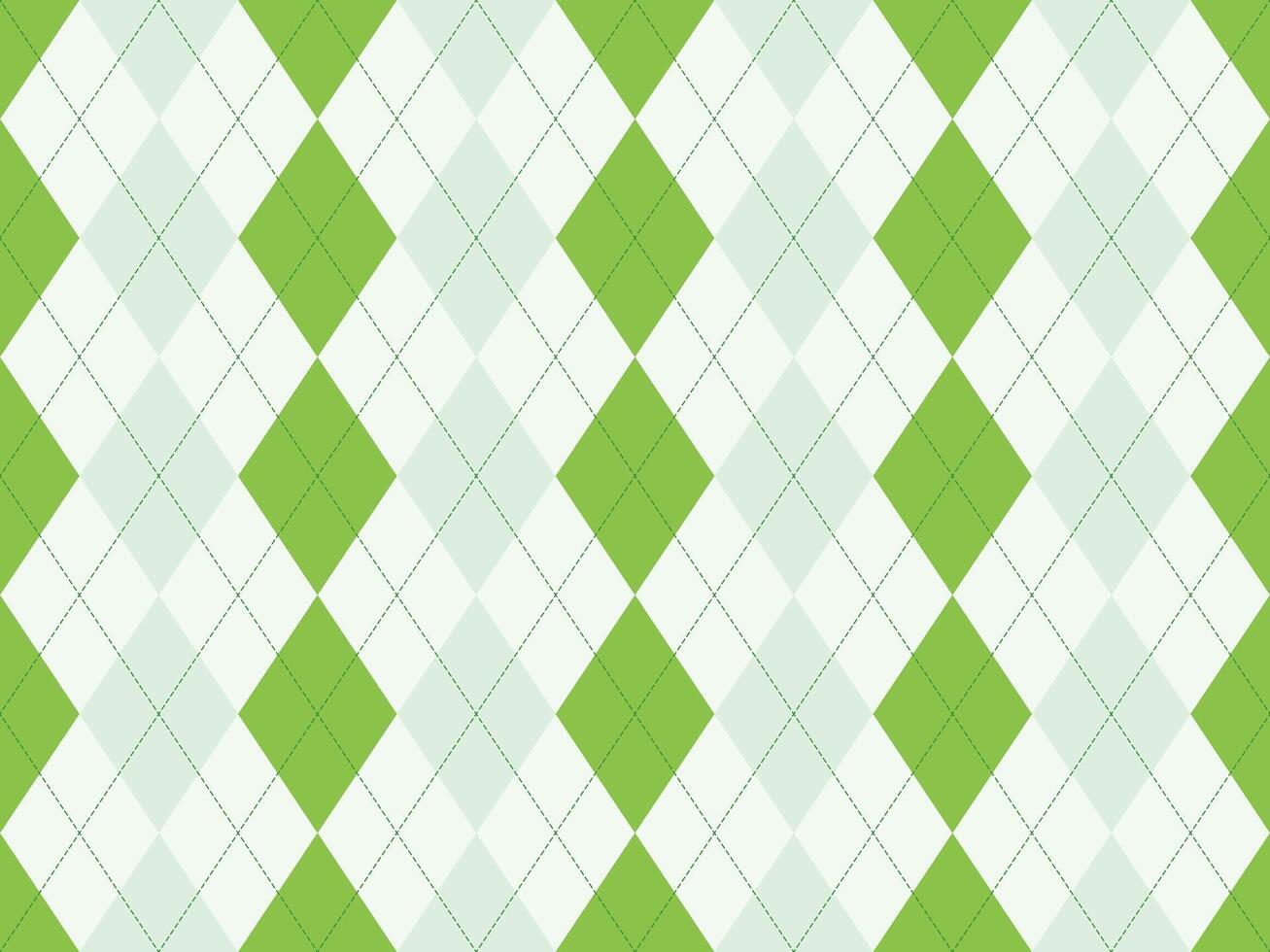 Elegant green and white argyle pattern. Perfect for backgrounds, textiles, or fashion designs. A timeless geometric design, evoking sophistication and classic style. vector