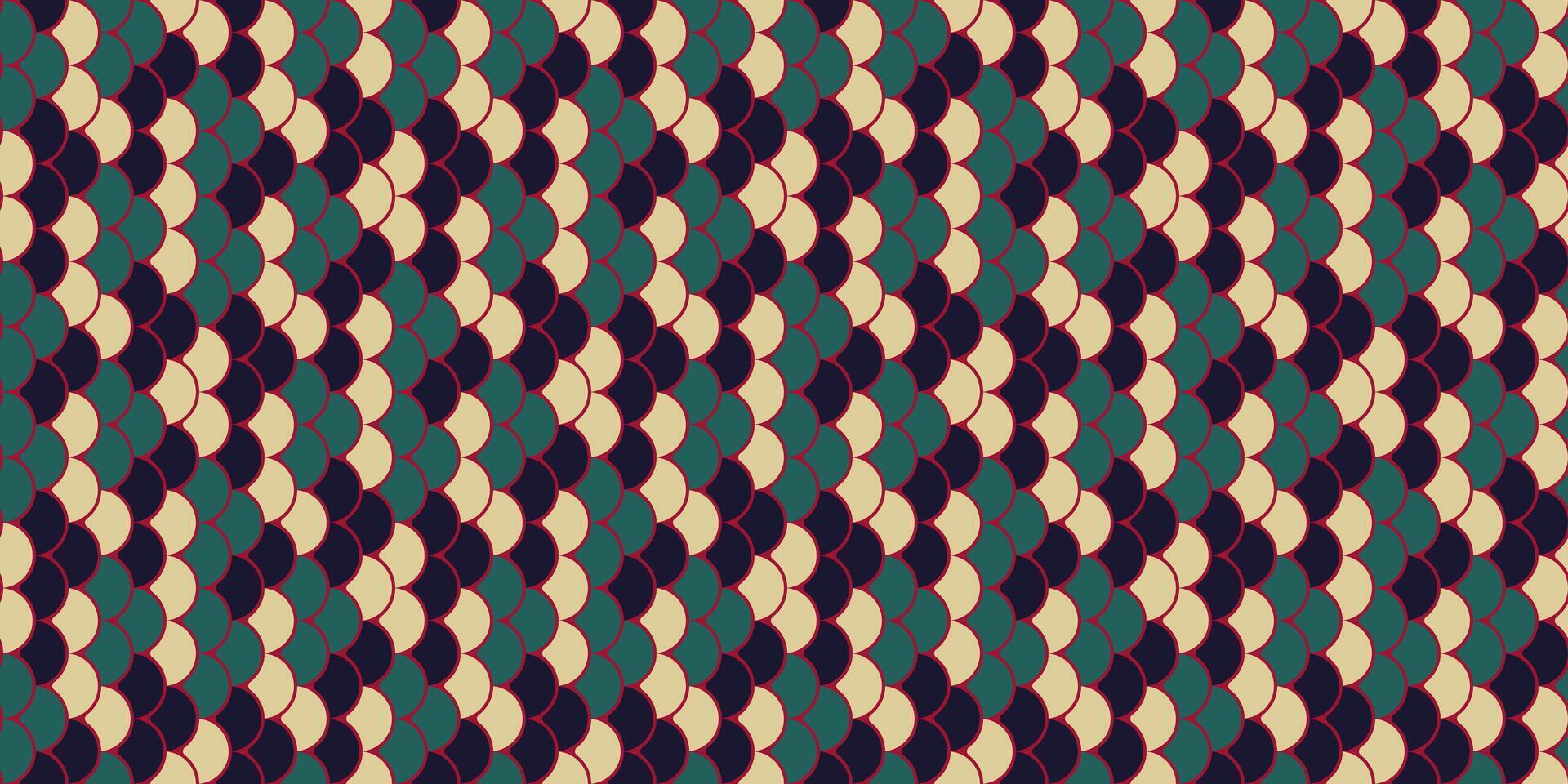 Abstract geometric seamless pattern. Interlocking teal, beige, and dark shapes create a stylish, repeating texture ideal for backgrounds, textiles, and web design. vector