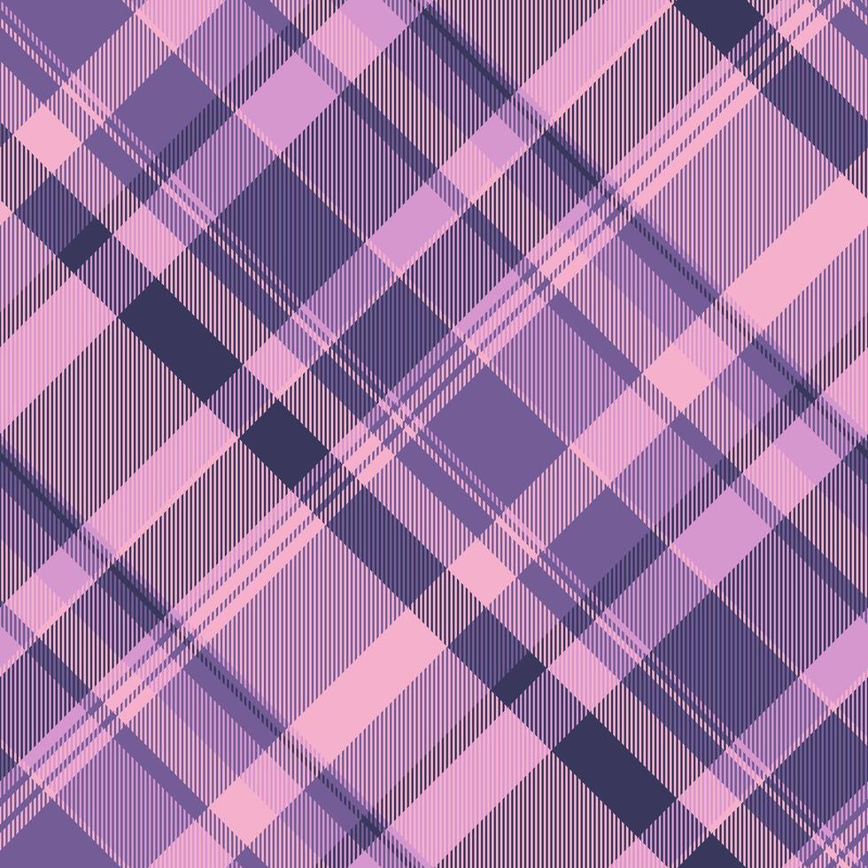 Elegant pink and purple plaid pattern. Perfect for textile design, fashion, or website backgrounds. This seamless texture evokes a sense of sophistication and subtle femininity. vector