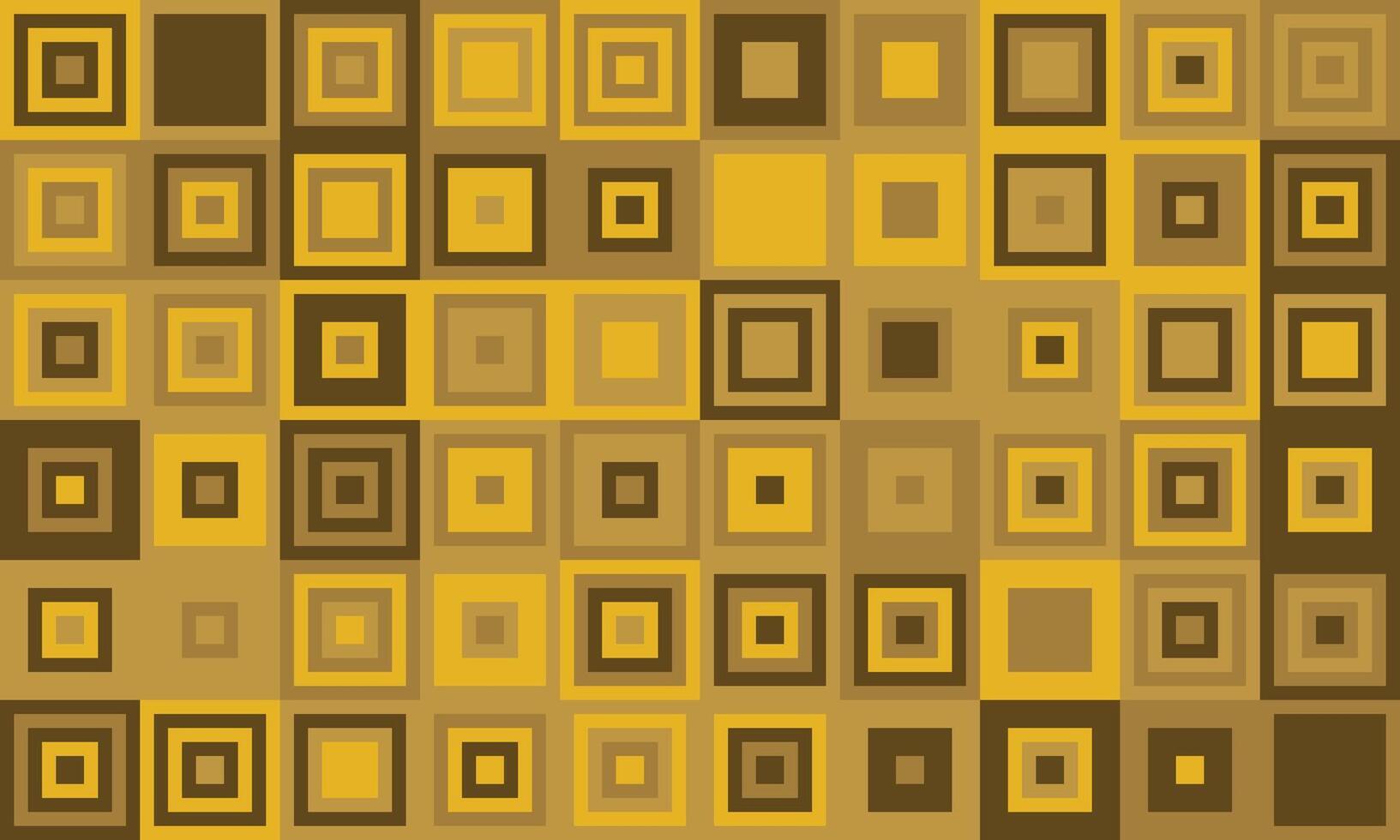 Abstract geometric pattern featuring a mosaic of nested squares in warm gold and brown tones. Ideal for backgrounds, website design, or textile prints. vector