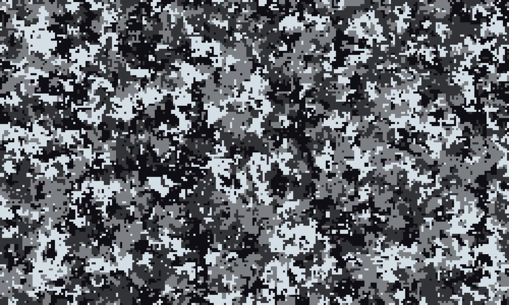 Abstract grayscale digital camouflage pattern. Perfect for backgrounds, textiles, or militarythemed designs. Offers a modern, textured aesthetic with a blend of dark and light tones. vector