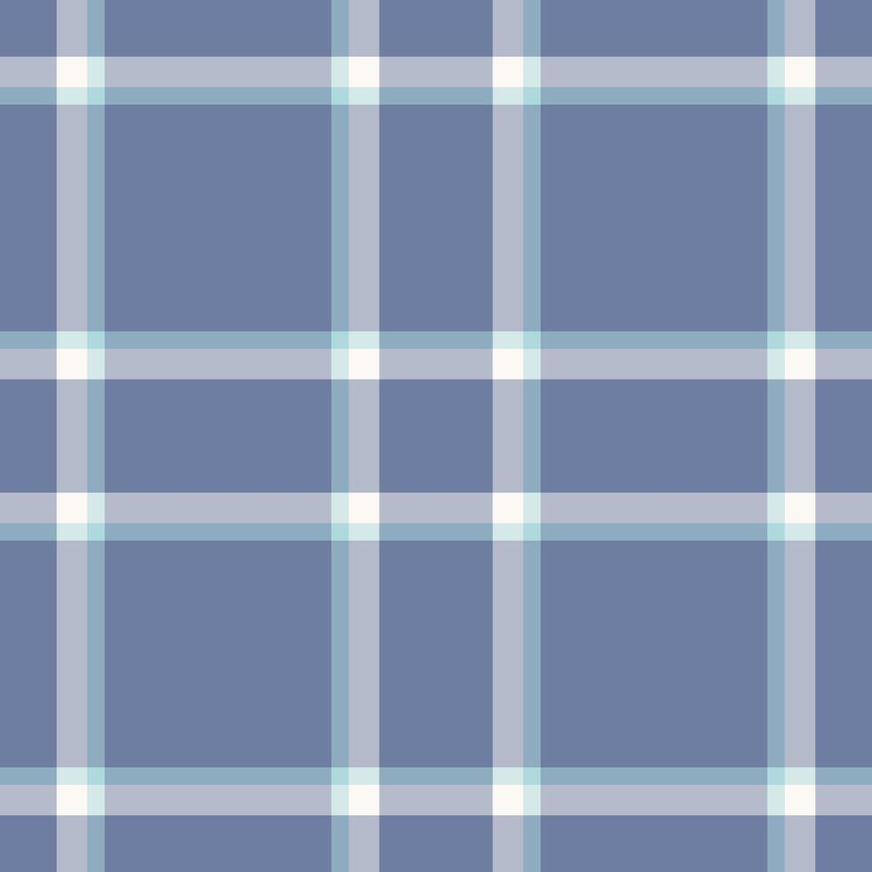Infant seamless check fabric, grunge tartan pattern plaid. 50s background texture textile in pastel and blue colors. vector