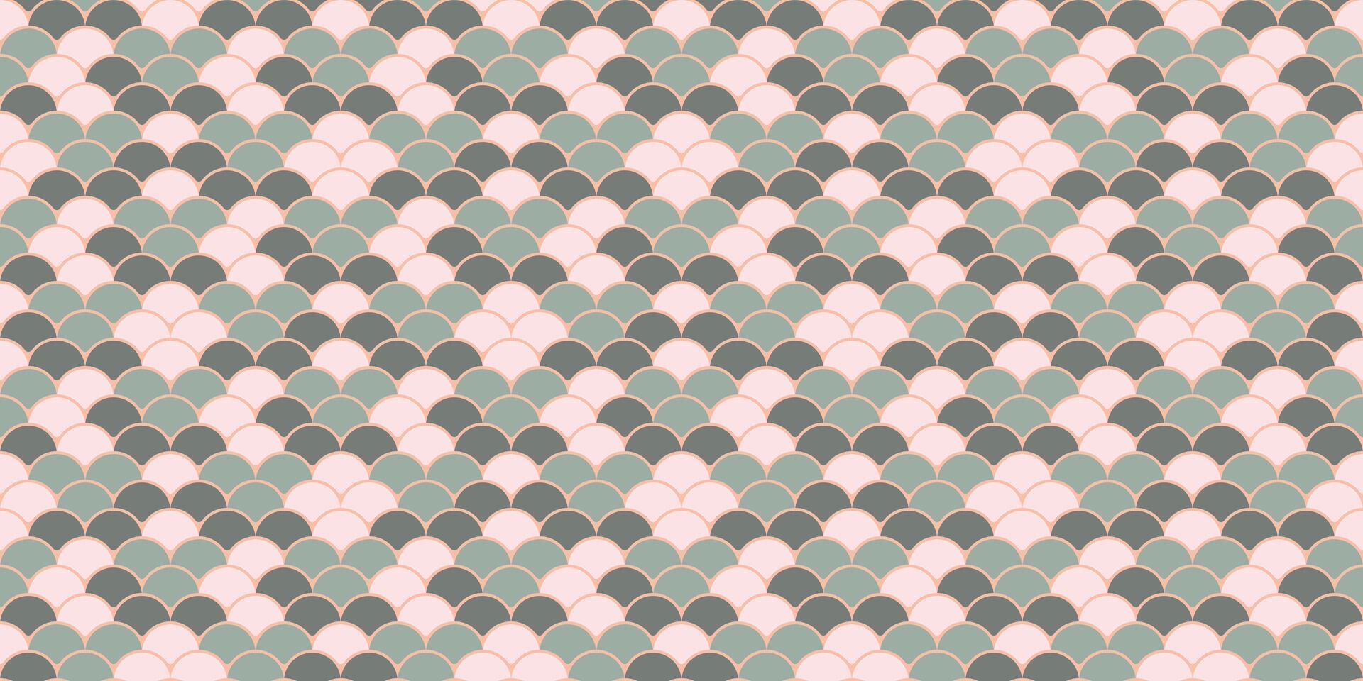 Elegant seamless pattern of overlapping scales in soft pink and sage green. Perfect for website backgrounds, textiles, and stationery. vector