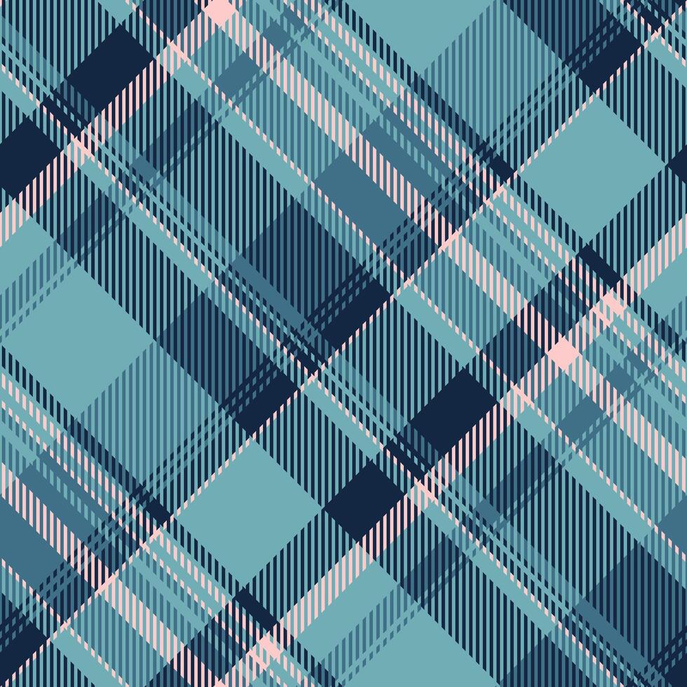 Regular seamless pattern check, scrapbook background fabric tartan. Pop textile plaid texture in cyan and dark colors. vector
