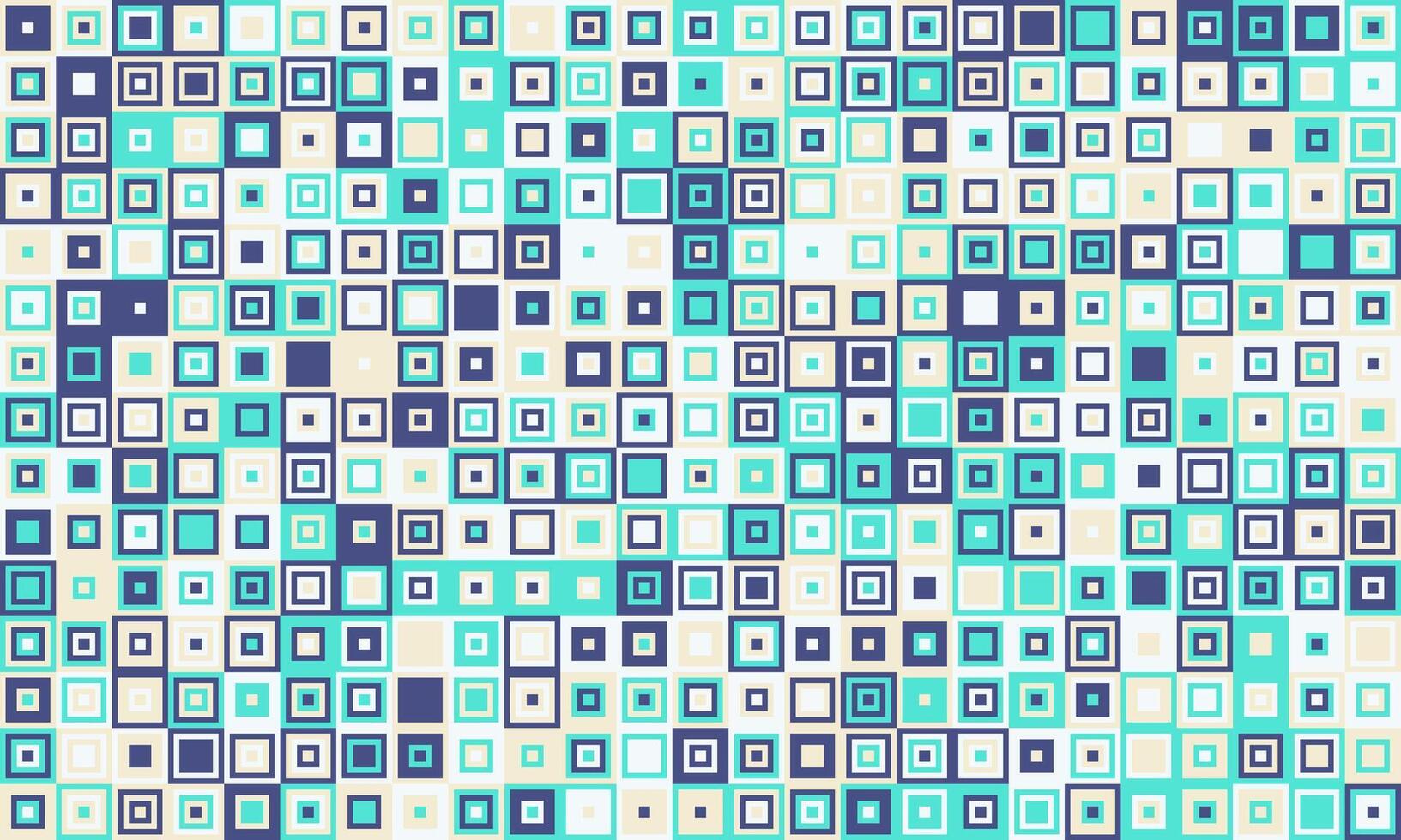 Abstract geometric pattern of teal, beige, and navy squares. Modern, minimalist design ideal for website backgrounds, textiles, or tech presentations. vector