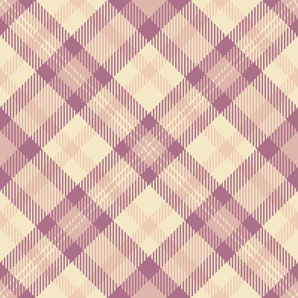 Rug fabric seamless , duvet cover check background pattern. Checkered plaid tartan texture textile in light and pink colors. vector