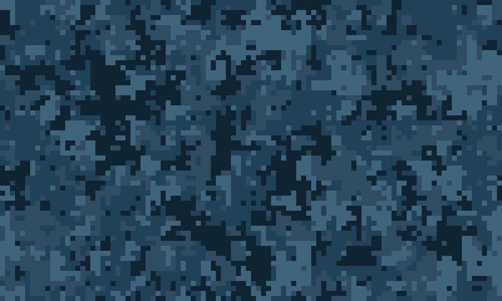 Abstract digital camouflage pattern in shades of blue. Ideal for backgrounds, textures, or design elements needing a modern, tactical, or stealthy aesthetic. vector