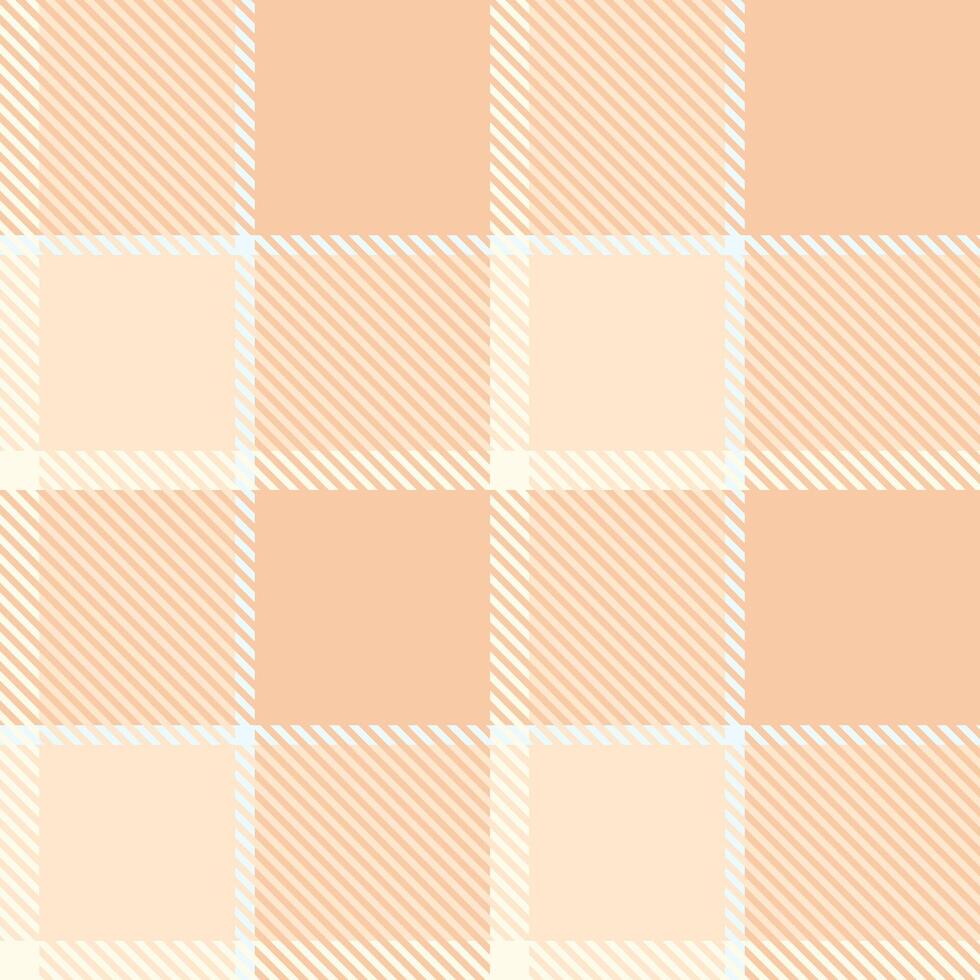 Subtle peach and cream plaid pattern. Perfect for backgrounds, textiles, or packaging design. Evokes feelings of warmth, calmness, and understated elegance. vector
