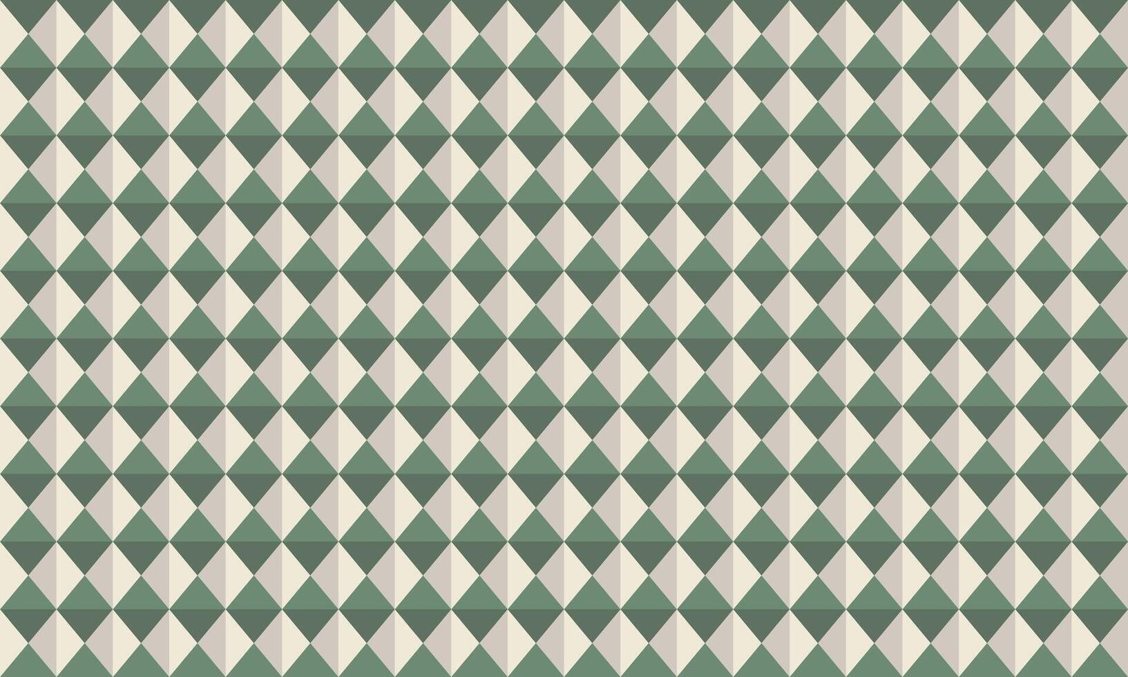 Abstract geometric background featuring a repeating pattern of muted green and beige diamond shapes. Ideal for website banners, print designs, or textured backgrounds. vector