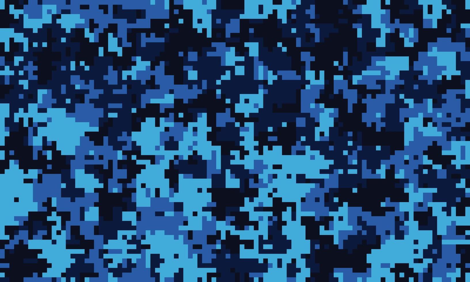 Abstract digital camouflage pattern in shades of blue. Perfect for backgrounds, textiles, or tech designs. The pixelated texture evokes a sense of mystery and technology. vector