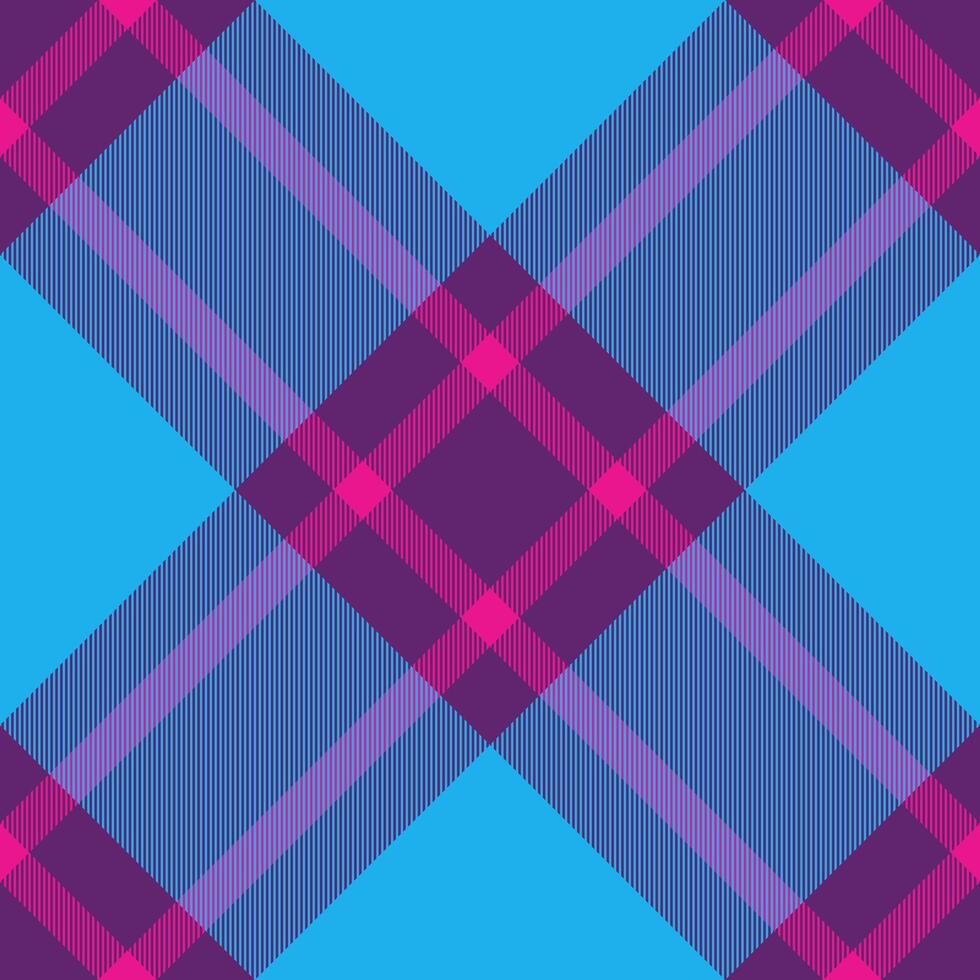 Skill seamless tartan texture, regular background plaid pattern. Flow fabric textile check in cyan and purple colors. vector