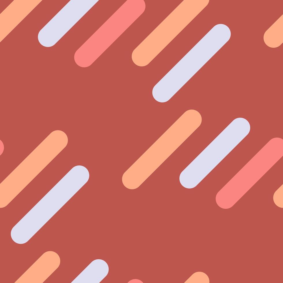 Abstract geometric pattern featuring pasteltoned rounded rectangles on a terracotta background. vector