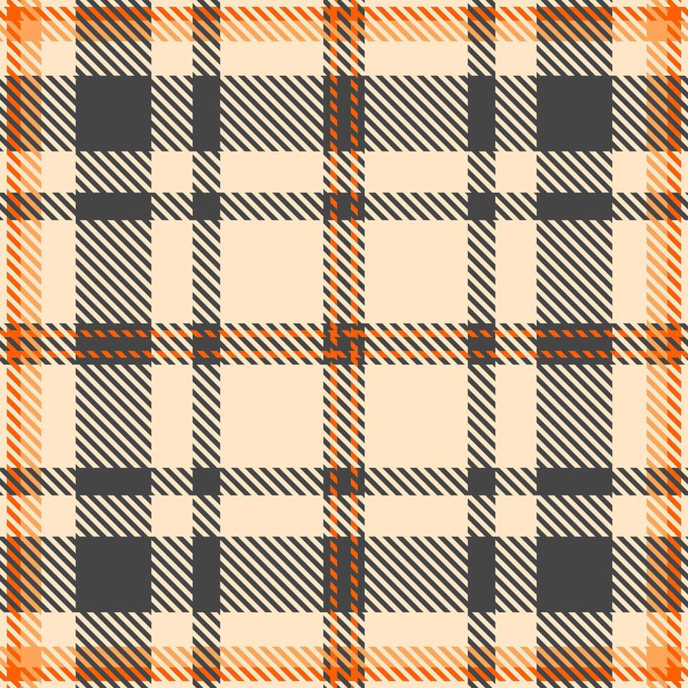 A plaid pattern in orange and black vector