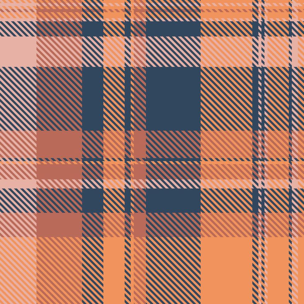 Stylish autumnal plaid pattern in warm peach, dusty rose, and navy. Perfect for textile design, fashion, fallthemed projects, and website backgrounds. vector