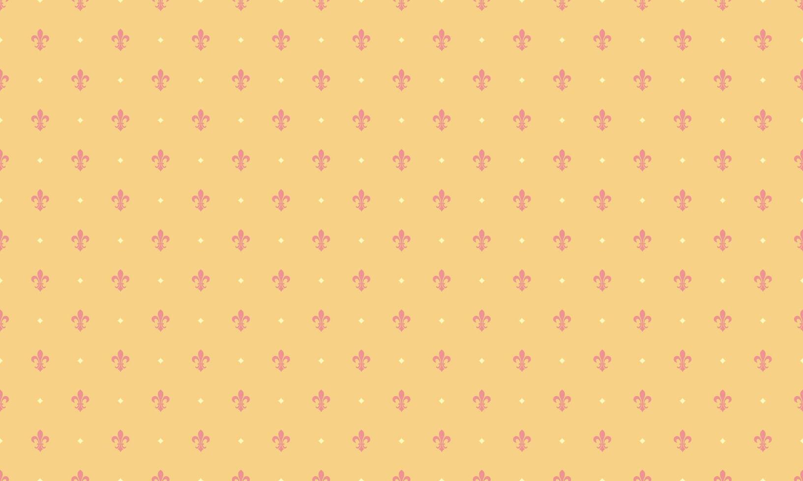 Elegant pastel pink and yellow fleurdelis pattern. Perfect for textile design, wallpaper, website backgrounds, or any project needing a touch of vintage charm and subtle sophistication. vector
