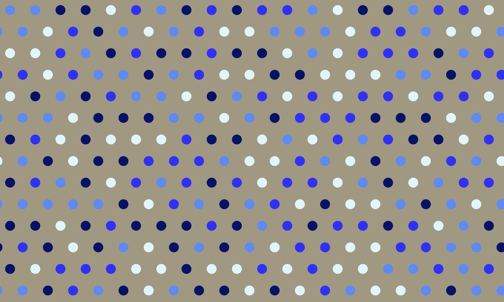 Abstract seamless pattern. Subtle diagonal movement of blue, white dark blue polka dots on taupe background. vector