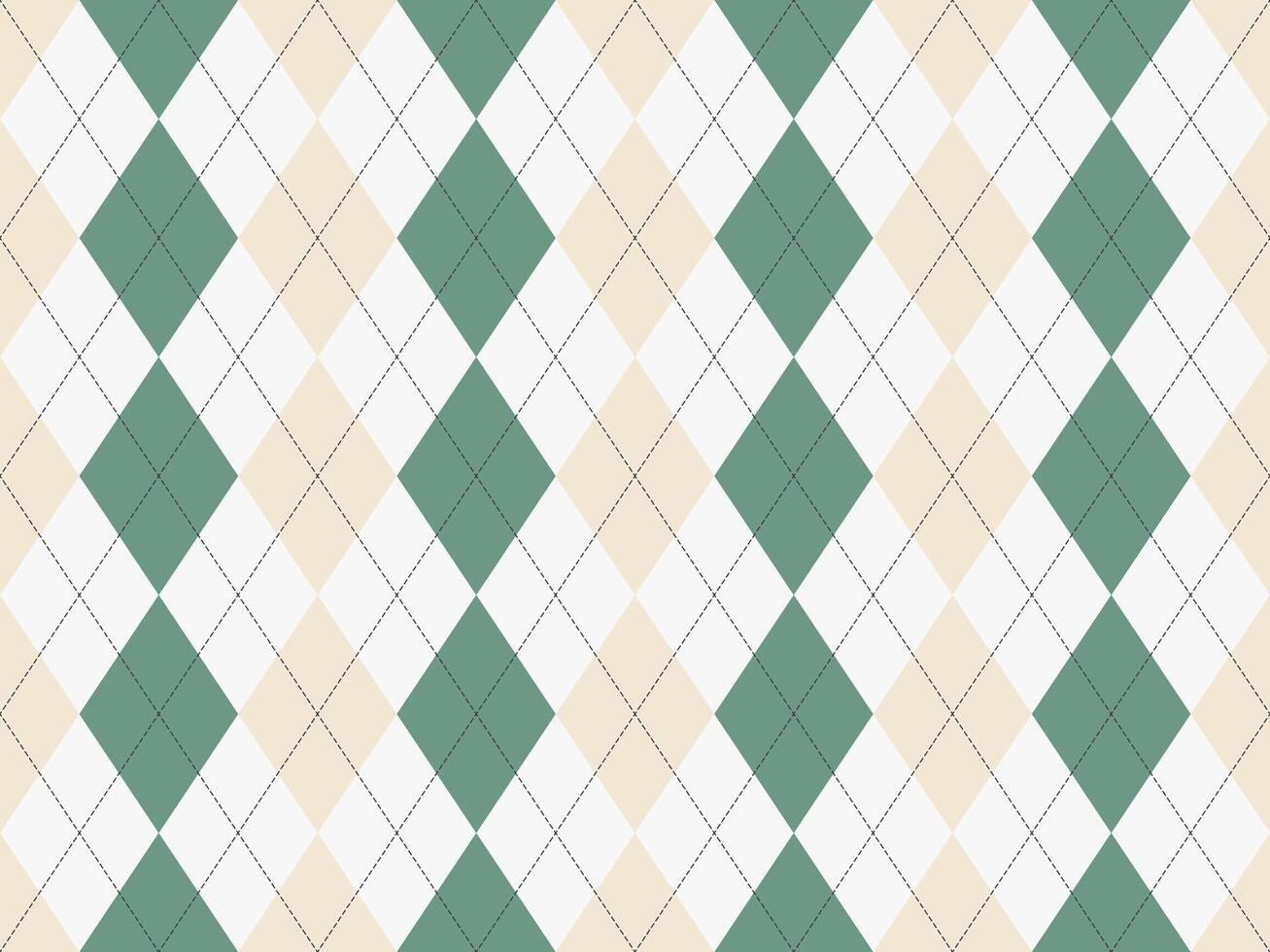 Elegant argyle pattern in muted greens and creams. Perfect for adding a touch of classic sophistication to websites, presentations, or print projects. vector