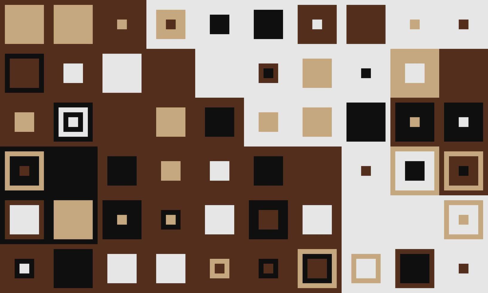Abstract geometric pattern with brown, beige, and black squares. Ideal for backgrounds, websites, or modern design projects. Represents balance, contrast, and visual harmony. vector