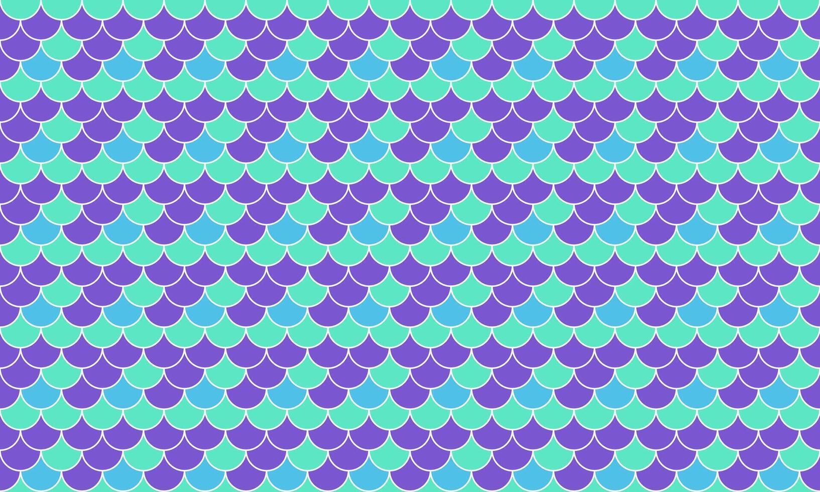 Seamless mermaid scales pattern in vibrant teal and purple. Perfect for whimsical designs, textile prints, kids products, or fantasythemed projects. vector