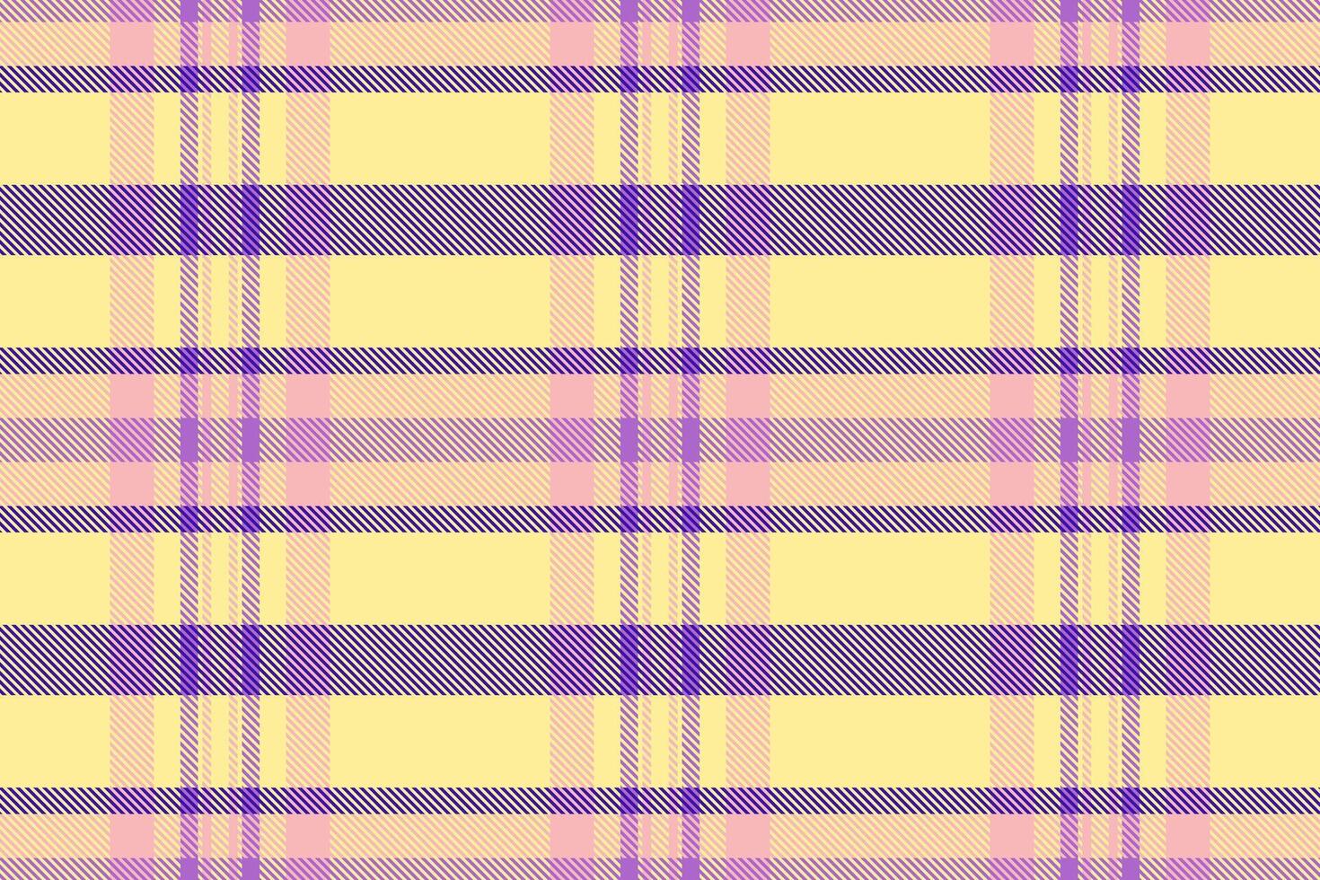 Pastel yellow and purple plaid pattern. Perfect for textile design, scrapbooking, or website backgrounds. A cheerful, modern take on classic plaid. vector
