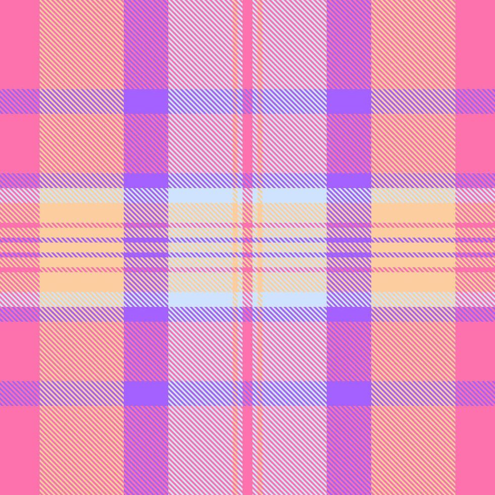 Pastel plaid pattern in soft pink, peach, lavender, and light blue. Perfect for textile design, website backgrounds, or crafting projects. vector