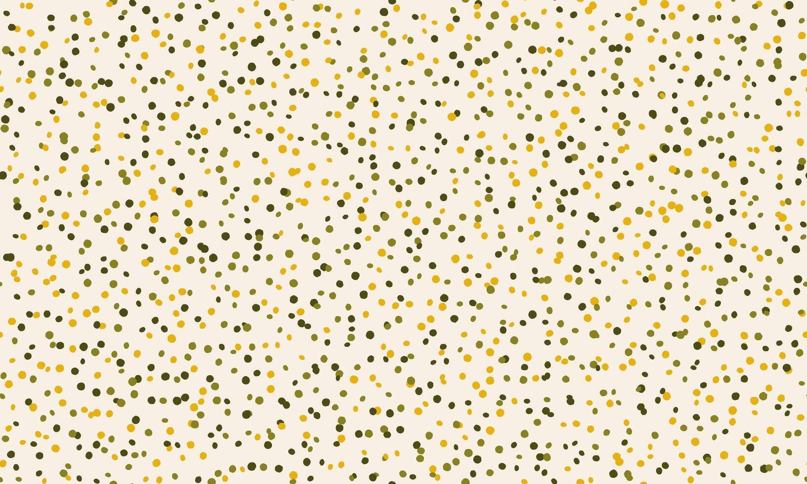 Abstract confetti pattern gold and green dots on a creamy background. Perfect for joyful branding, festive designs, or adding a touch of playful energy to your projects. vector