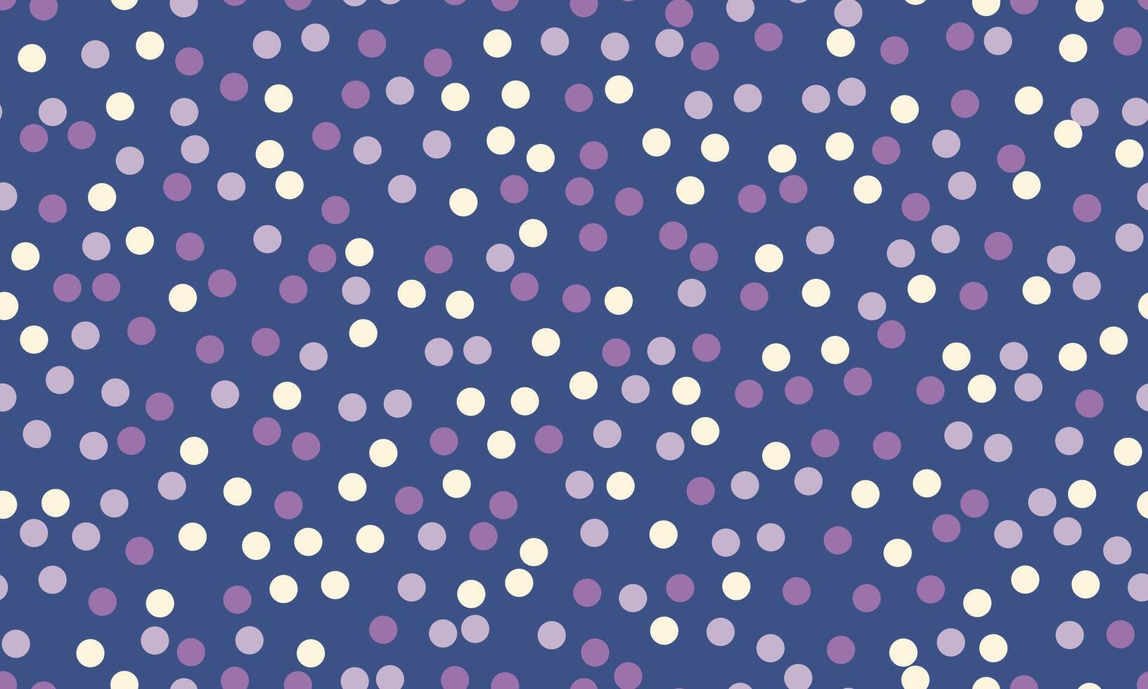 Delightful confettistyle pattern featuring scattered circles in soft purple, lavender, and white on a rich navy blue background. vector