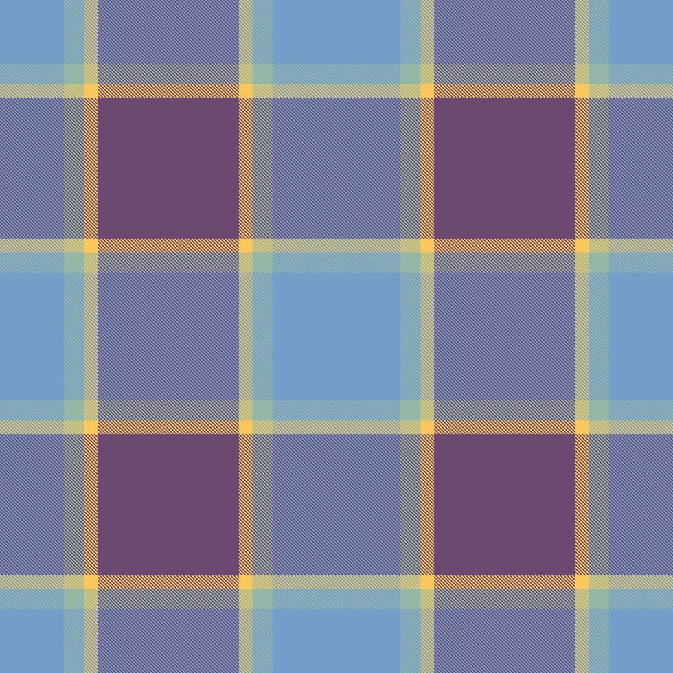 Serene pastel plaid pattern. Soft blue, purple, and yellow hues create a calming, versatile texture. Ideal for textile design, fashion, web backgrounds, or stationery. vector